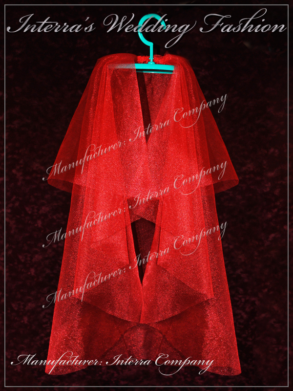 Red wedding veils from manufacturer