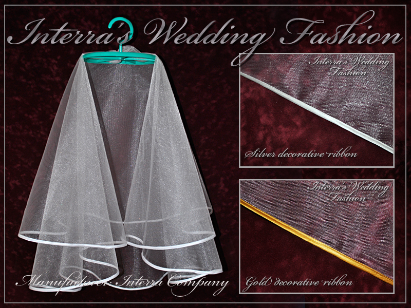 White bridal veils - 2 layers veils