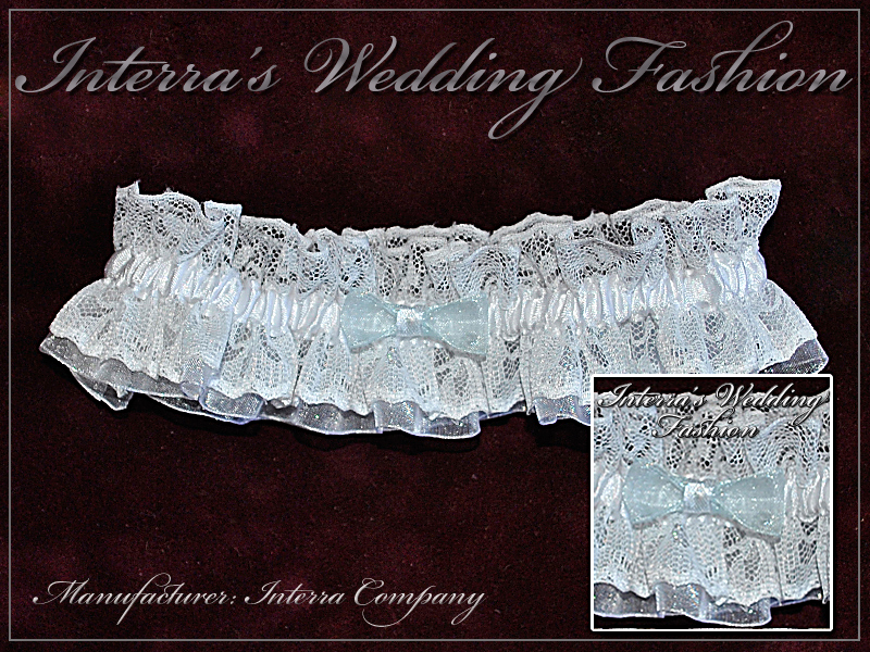 Wedding bridal garters with bow decoration - cheap wedding bridal garters manufacturer - Interra's Wedding Fashion